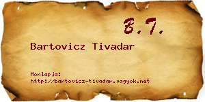 Bartovicz Tivadar névjegykártya